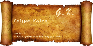 Galyas Kolos névjegykártya